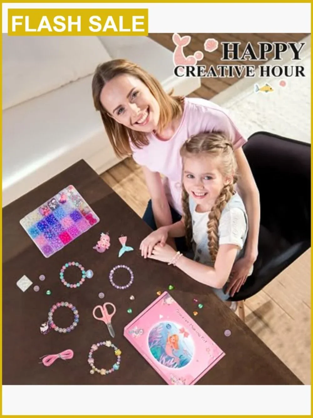 900 PCS Mermaid Bead Bracelet Making Kit for Girls - Picture 5 of 6